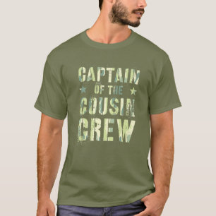 Camo CAPTAIN OF THE COUSIN CREW Funny Grandma Gran T-Shirt