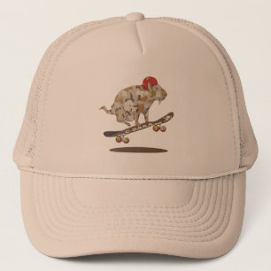 Camo Capybara Skateboarding Trucker Hat