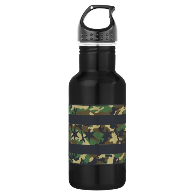 Camo Chicago Flag Special Ops  Liberty Bottle (Front)