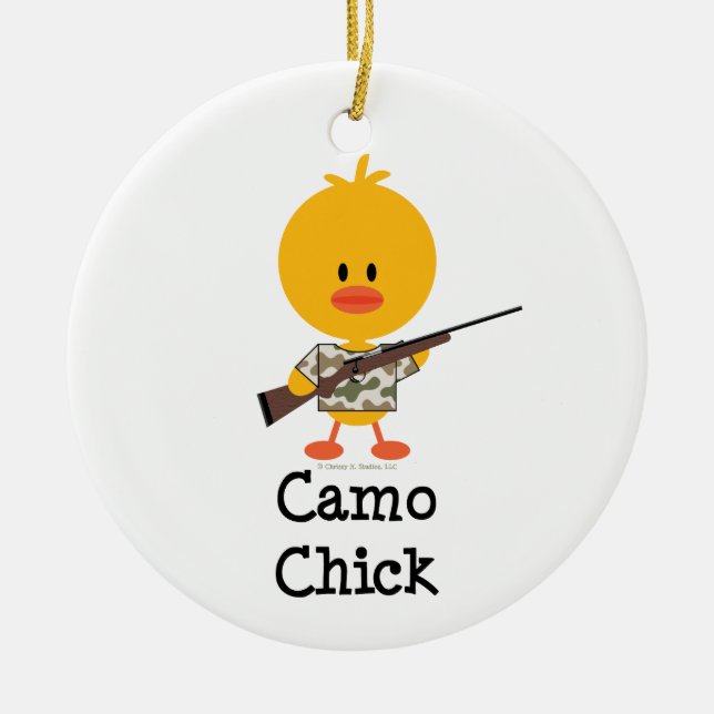 Camo Chick Ornament (Front)