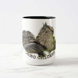 Camo chicken Two-Tone coffee mug