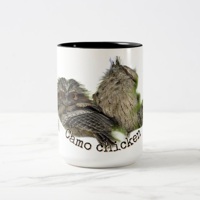Camo chicken Two-Tone coffee mug (Center)