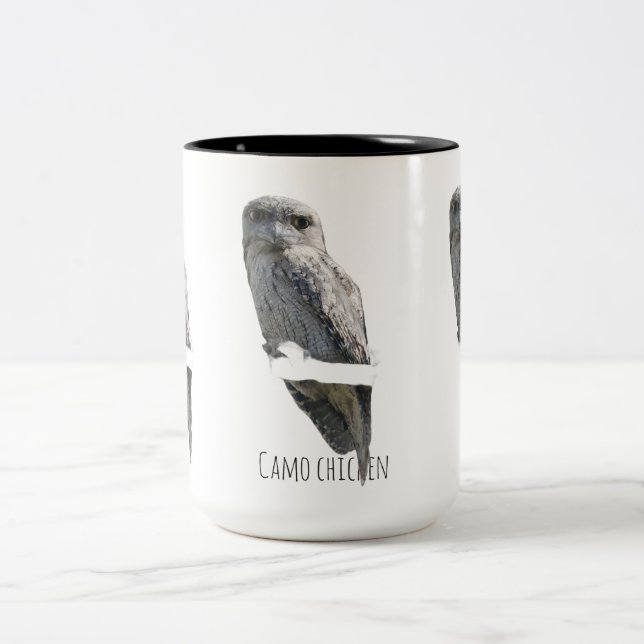 Camo chicken Two-Tone coffee mug (Center)