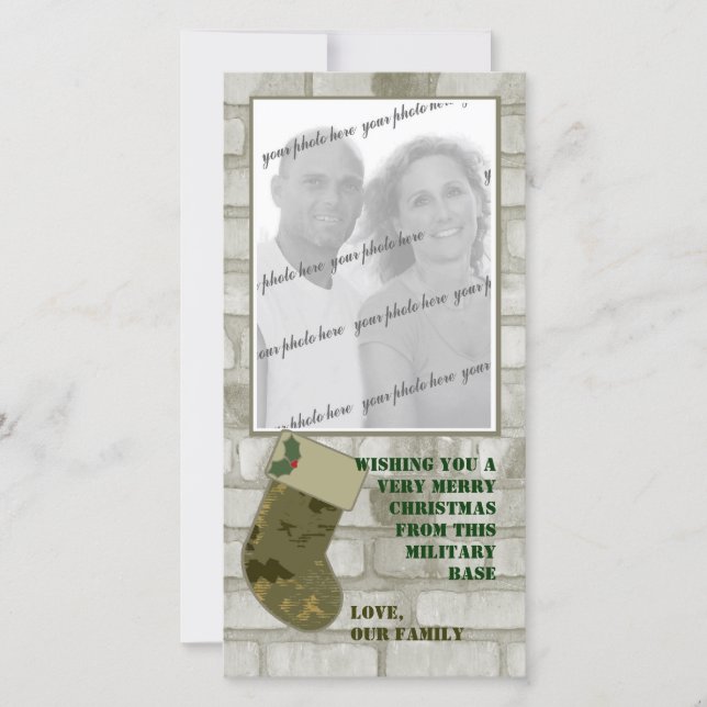 Camo Christmas Photo Card (Front)