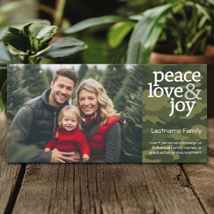 Camo Christmas Photo Card - Peace Love Joy