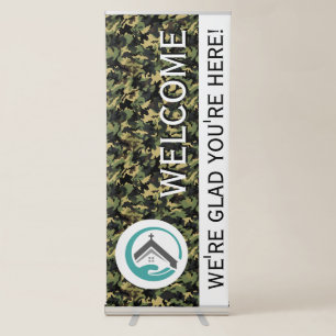 Camo Church Welcome Retractable Banner