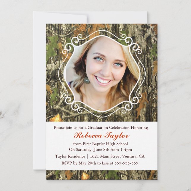 Camo Class of 2014 Graduation Invitation (Front)