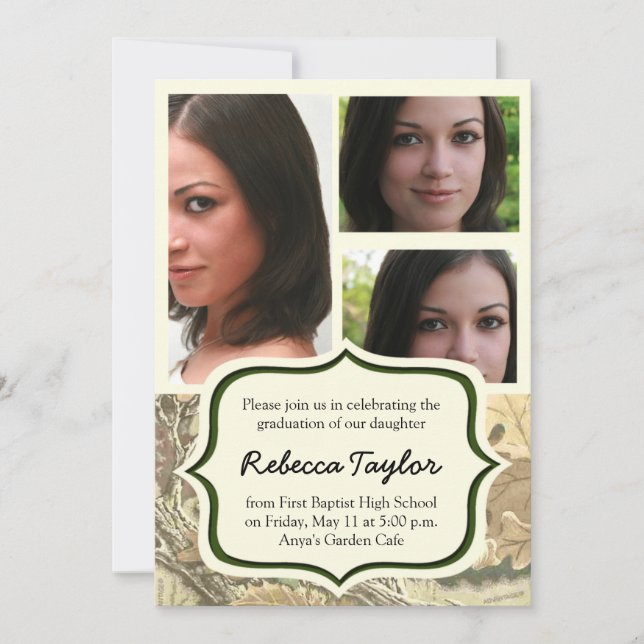 Camo Class of 2014 Graduation Invitation (Front)