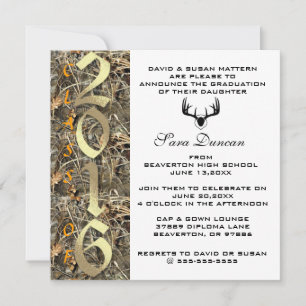 Camo Classic Elegant 2016 Graduation Invitation