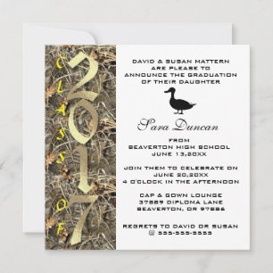 Camo Classic Elegant 2017 Graduation Invitation