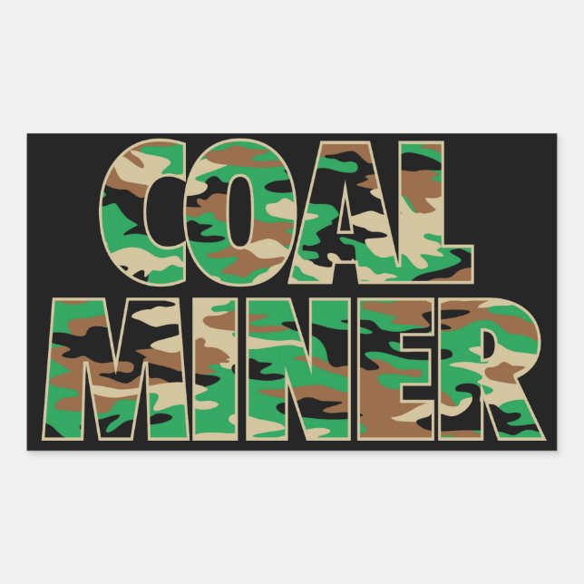 CAMO COAL MINER RECTANGULAR STICKER (Front)