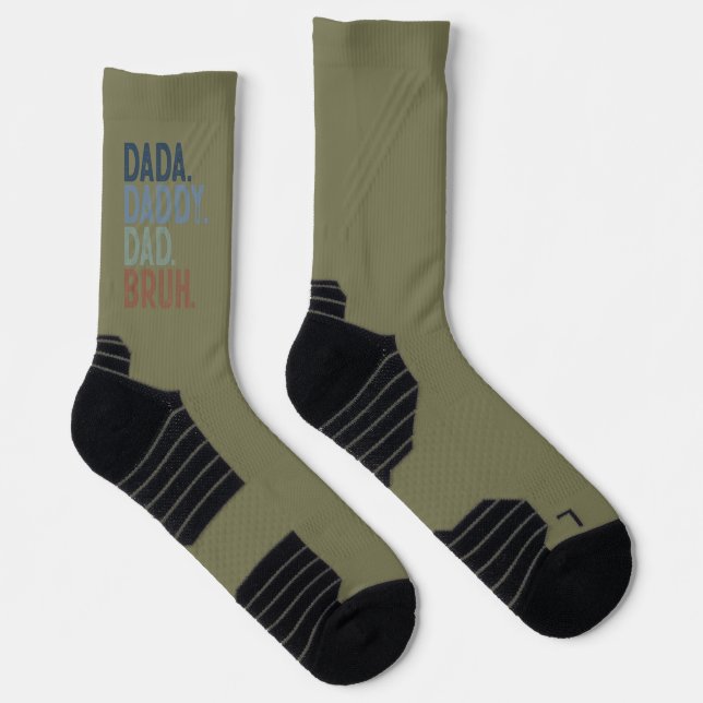 Camo COLOR DADA DADDY DAD BRUH FATHERS DAY Socks (Right)