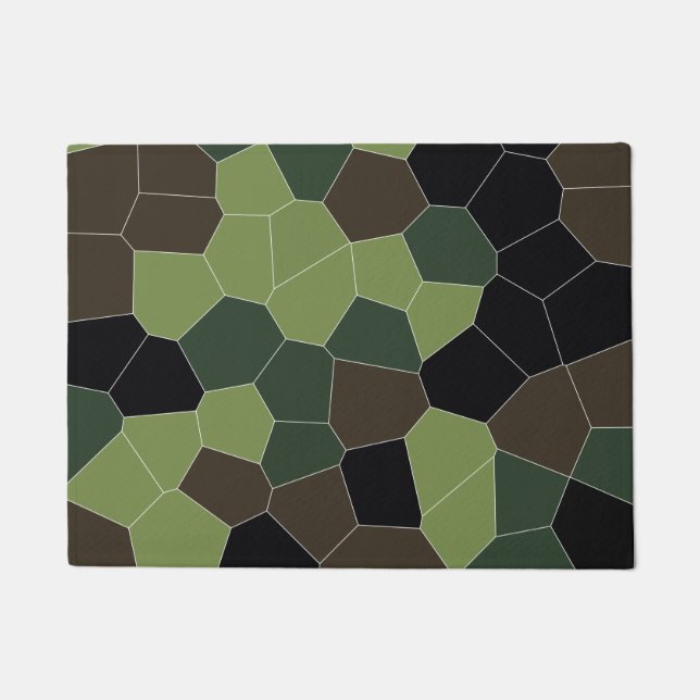 Camo Colour Abstract Pattern Doormat (Front)
