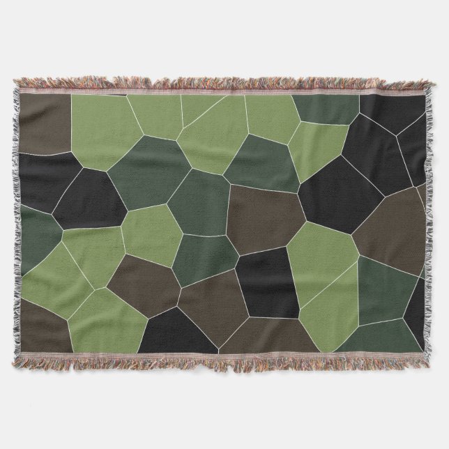 Camo Colour Abstract Pattern Throw Blanket (Front)
