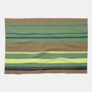 Camo Colour Striped Pattern Tea Towel