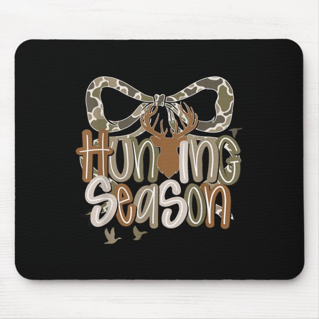 Camo Coquette Bow Deer Hunt Duck Hunting Women Gir Mouse Mat (Front)