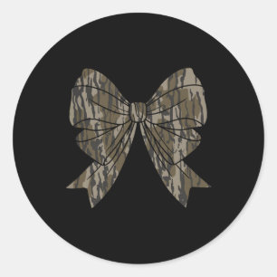 Camo Coquette Bow Duck Hunt Duck Hunting Women Gir Classic Round Sticker