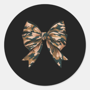 Camo Coquette Bow Duck Hunt Duck Hunting Women Gir Classic Round Sticker