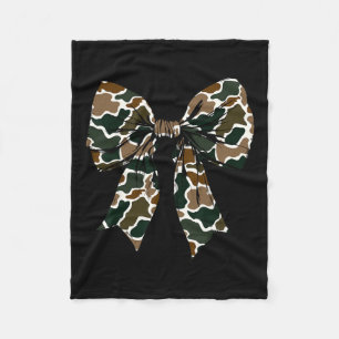 Camo Coquette Bow Duck Hunt Duck Hunting Women Gir Fleece Blanket