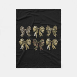 Camo Coquette Bow Duck Hunting Girls Boys Fleece Blanket