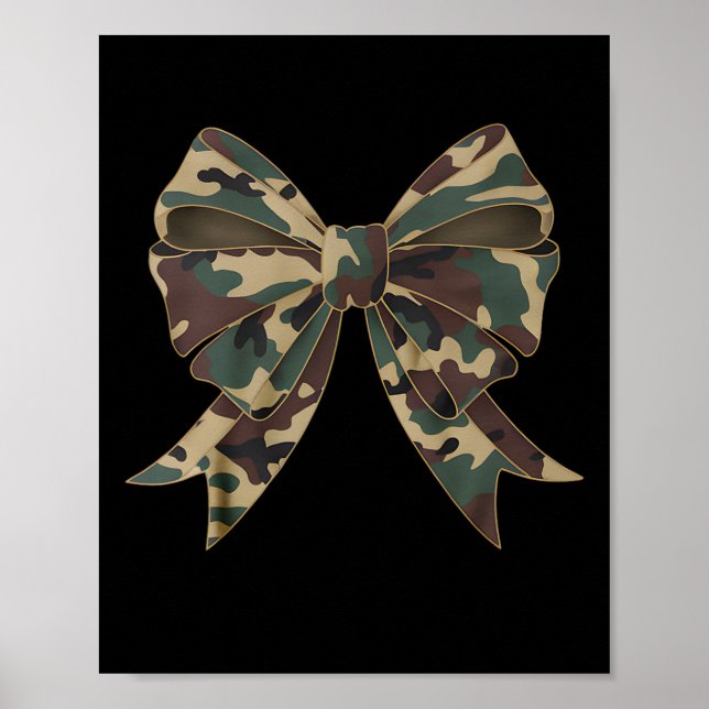Camo Coquette Bow Duck Hunting Girls Kids Women Hu Poster (Front)