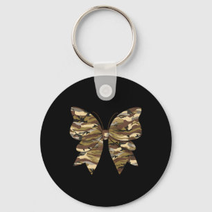 Camo Coquette Bow Duck Hunting Women Cute Butterfl Key Ring