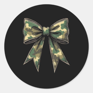 Camo Coquette Bow Hunt Duck Hunting Camouflage 2  Classic Round Sticker