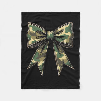 Camo Coquette Bow Hunt Duck Hunting Camouflage 2  Fleece Blanket