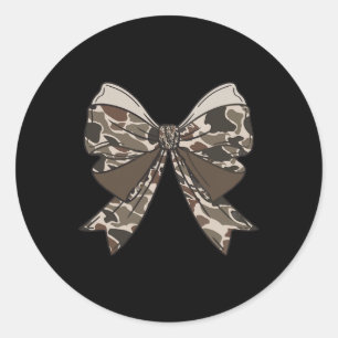 Camo Coquette Bow Hunt Duck Hunting Camouflage Men Classic Round Sticker