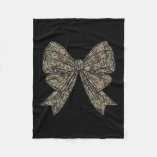 Camo Coquette Bow Hunt Duck Hunting Camouflage Wom Fleece Blanket