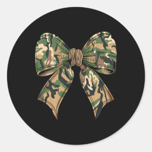 Camo Coquette Bow Hunting Camouflage Old Hunter Wo Classic Round Sticker