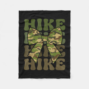 Camo coquette hike bow camo retro groovy fleece blanket