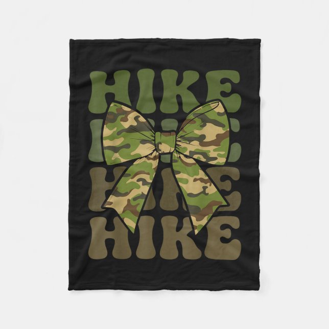 Camo coquette hike bow camo retro groovy fleece blanket (Front)