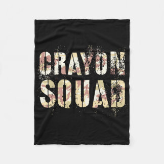 Camo Crayon Squad Eater Proud Corp Military I Hate Fleece Blanket