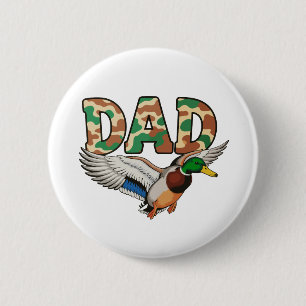 Camo Dad Duck Hunting Father’s Day Grandpa Husband 6 Cm Round Badge