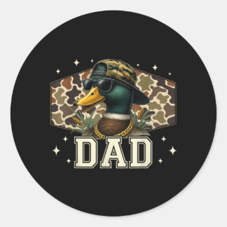 Camo Dad Mallard Duck Camouflage Hunting Dad Classic Round Sticker