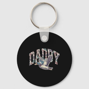 Camo Daddy Hunting Season Dad Mallard Duck Funny F Key Ring