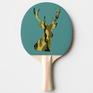 Camo Deer Head Silhouette Ping Pong Paddle