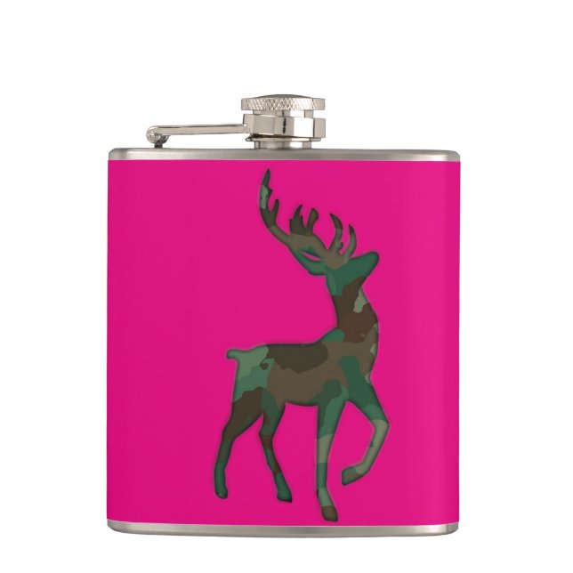 Camo Deer Hip Flask (Front)