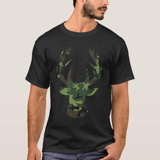 Camo Deer Hunting Camouflage Deer Hunting Season H T-Shirt (Front)