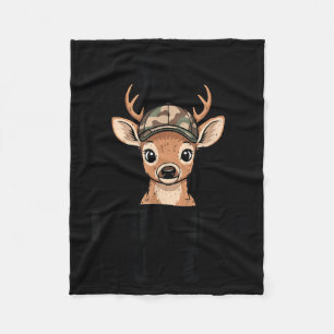 Camo Deer Hunting Daddy's Hunting Buddy Youth Boy Fleece Blanket