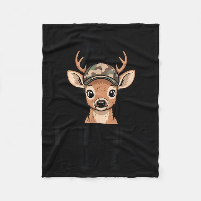 Camo Deer Hunting Daddy's Hunting Buddy Youth Boy  Fleece Blanket (Front)