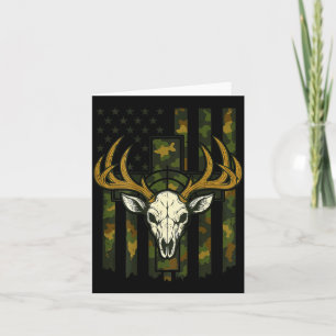 Camo Deer Hunting Elk Skull American Flag Youth Bo Card