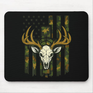Camo Deer Hunting Elk Skull American Flag Youth Bo Mouse Mat