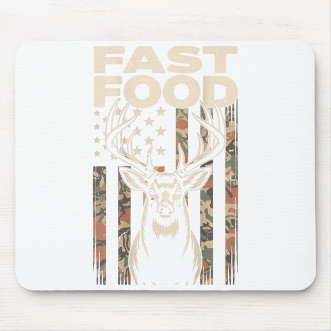 Camo Deer Hunting Fast Food Gag Hunter Gift Funny  Mouse Mat (Front)