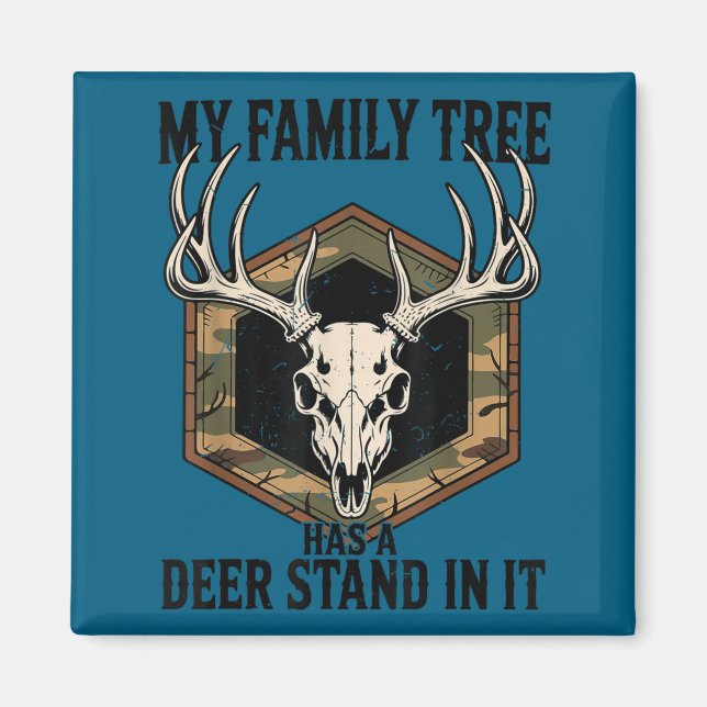 Camo Deer Hunting My Family Tree Has Deer Stand In Magnet (Front)
