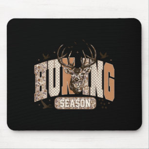 Camo Deer Hunting Season Wildlife Buck Antlers Hun Mouse Mat