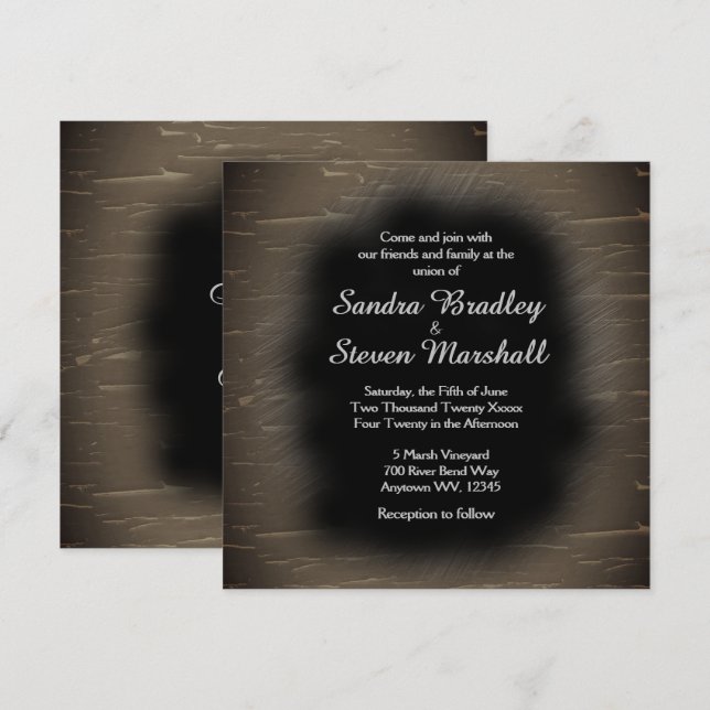 Camo Design Wedding Invitation (Front/Back)