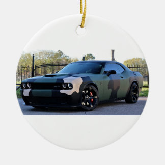 Camo Dodge Challenger Hellcat Ceramic Tree Decoration
