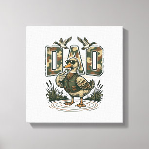 Camo Duck Dad Vintage Engraving T-Shirt Design_1 Canvas Print